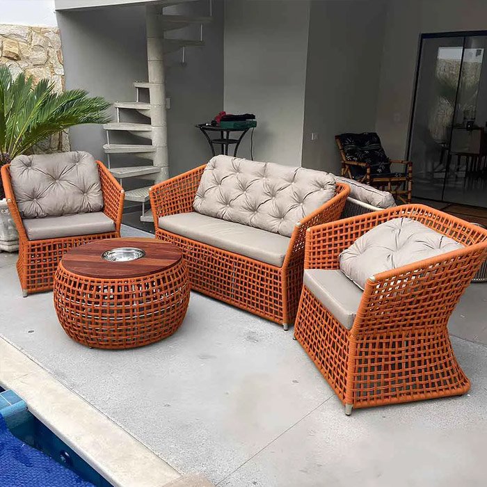 Conjunto sofá corda náutica